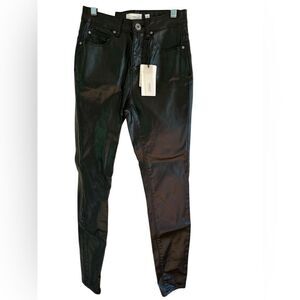 A loves A Black Faux Leather Skinny Jeans NWT waist 12”